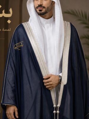 البشت الملكي الكحلي بالزري الفضي