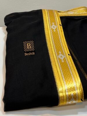 البشت الملكي الأسود المسلسل بالفضة